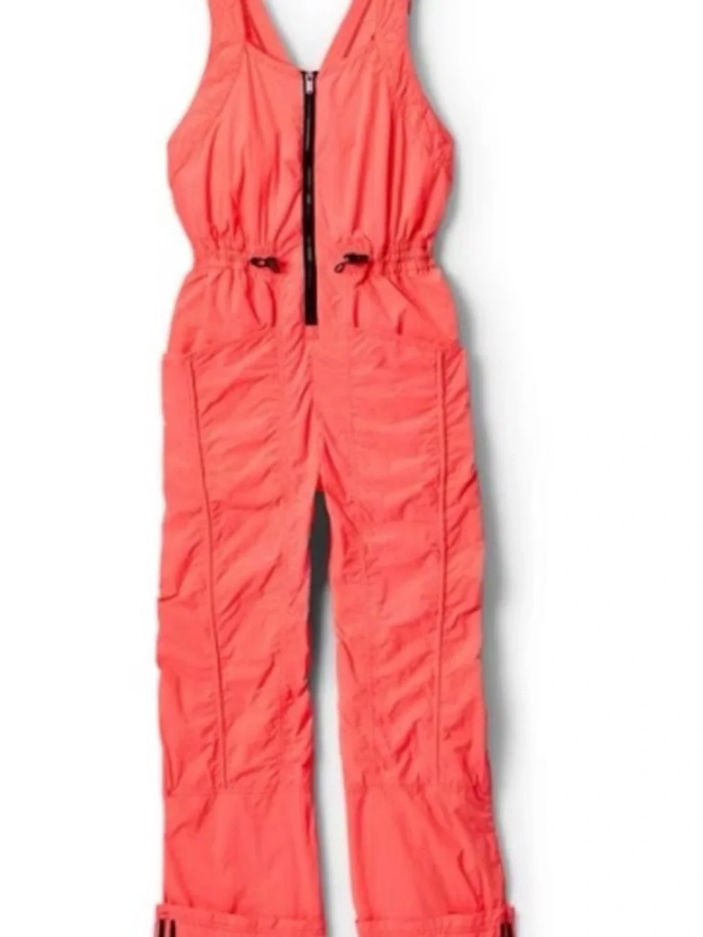 Free People Coral Neon/ orange Lightweight Utility Jumpsuit